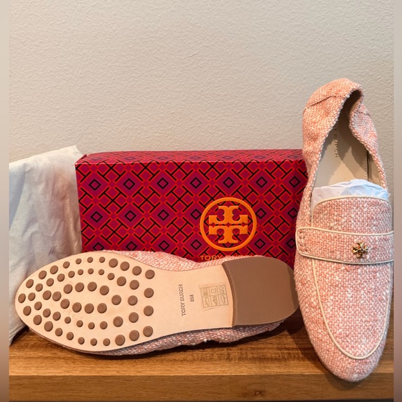 Tory Burch Textured ballet Pink Loafers - women size 8 - Picture 5 of 5